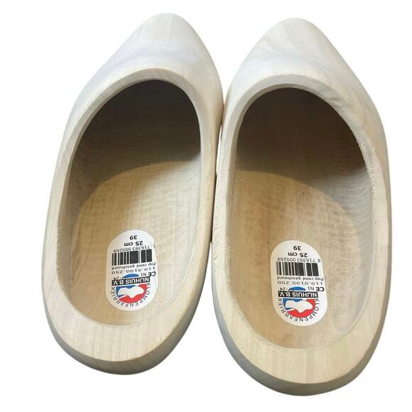 DUTCH WOODEN CLOG SHOES KLOMPEN HOLLAND SZ 39 EU USA 8.5 WOMAN 6.5 MEN FESTIVE - Picture 4 of 16